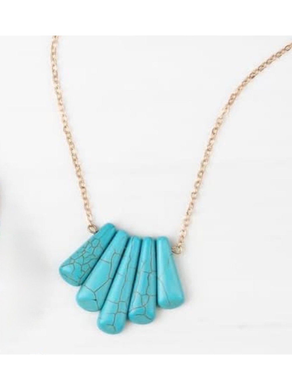 NEW Turquoise & Gold Necklace Plunder
